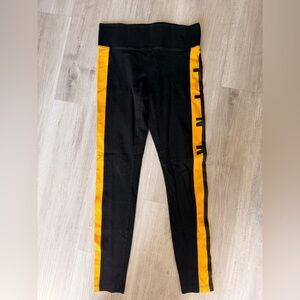 Victoria's Secret Kids Black Leggings with Yellow Side Panels